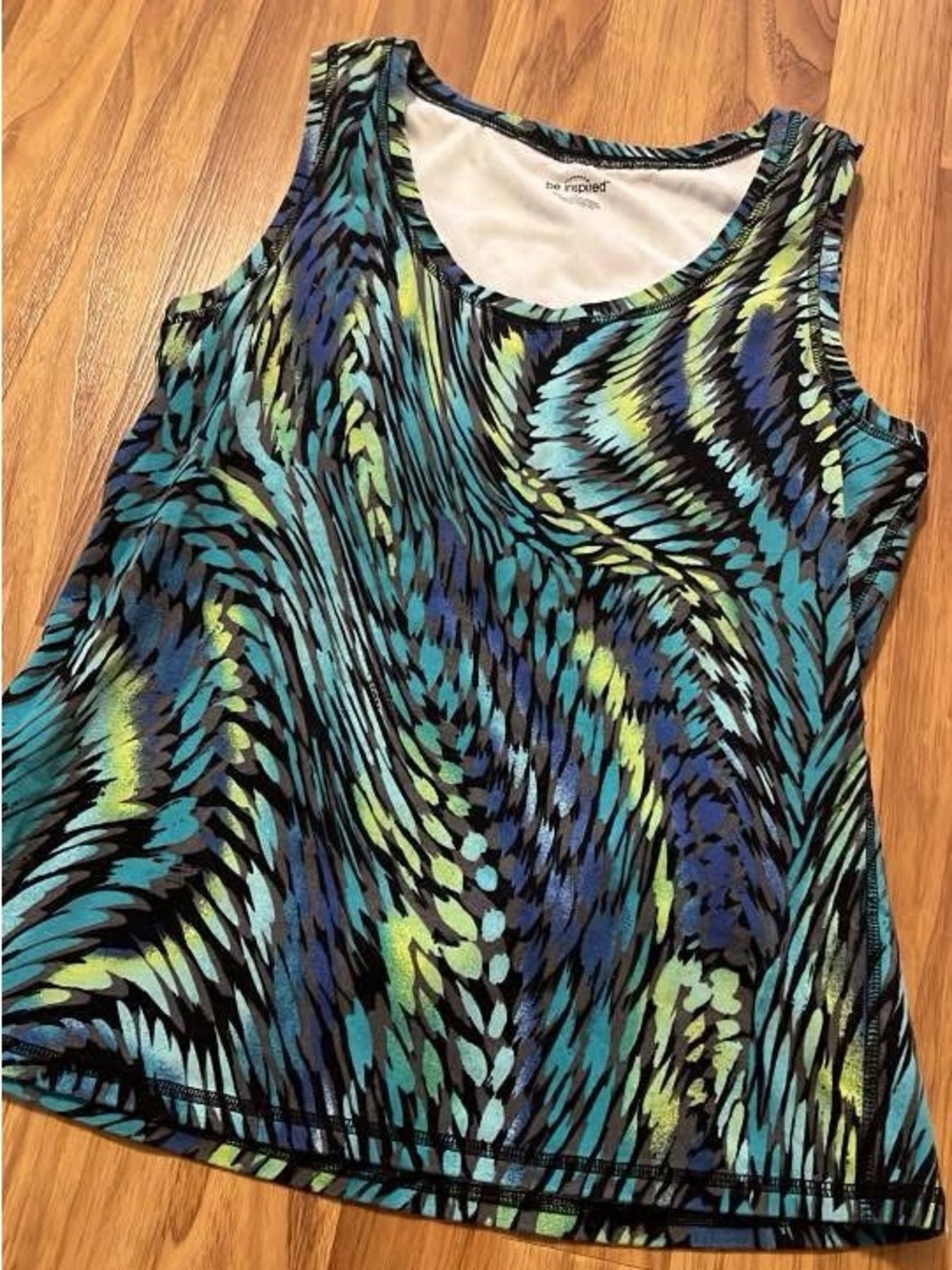 be inspired Blue Multi-Print Athletic Tank - Picture 2 of 2